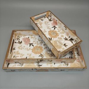 Luxury Enamel Serving Tray Set – Set of 3